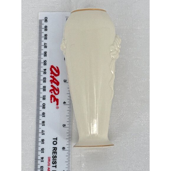 Lenox Ivory Rose‎ Embossed Porcelain Vase With Gold Trim 6" Tall - Picture 4 of 4